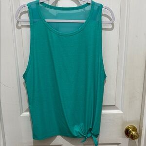 Teal Sleeveless Top with Knot Detail